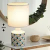 RGB LED Tischleuchte, Keramik, Textil Schirm, Rauten, SIULA Produktbild-Vorschau 2
