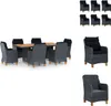 vidaXL 7-tlg. Garten-Essgruppe mit Auflagen Poly Rattan Produktbild-Vorschau 1