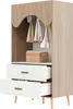 Armadio per bambini Merax in legno con appendiabiti e Anteprima dell’immagine prodotto 7