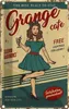 vianmo Blechschild 30x20 cm Pinup Grange cafe life music Produktbild-Vorschau 1
