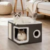 Vigevee kattenbedden, kattenhol, opvouwbaar met krabplank Productafbeelding-voorbeeld 1