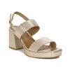 Elegante Damensandalen Gold aus Naturleder mit 8 cm Produktbild-Vorschau 2