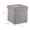 Pouf Relaxdays, pliable, pouf avec espace de rangement, Voir les images du produit 4