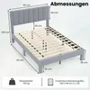 COSTWAY Bettgestell für 200x140cm Matratze, gepolstertes Produktbild-Vorschau 7