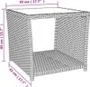 vidaXL Beistelltisch mit Glasplatte Schwarz Poly Rattan & Produktbild-Vorschau 7
