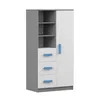 A product shot of a children's bookshelf with drawers and a door. Náhled obrázku produktu