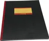 A black notebook with a red spine and a yellow label on the front cover. Anteprima dell’immagine prodotto