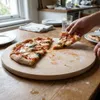 Kulaté dřevěné prkénko 25 cm na krájení pizzy, sýra, Náhled obrázku produktu 5