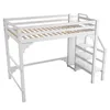 140x200cm Hochbett Weiß mit Stufentreppe, Kleiderschrank & Produktbild-Vorschau 15