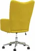 The back view of a yellow velvet office chair on a white background. Voir les images du produit