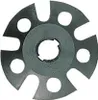 A close-up view of a metal disc with holes and a central hub. Produktbild-Vorschau