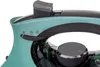 Close-up of the top controls and handle of a mint-colored steam iron. Produktbild-Vorschau
