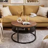 Runder Couchtisch CIRI mit Ablage Eiche Artisan Wotan Produktbild-Vorschau 2