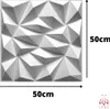 A white 3D wall panel with geometric patterns, shown with dimensions indicated. Náhled obrázku produktu