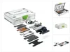 A collage of images showing a Festool Systainer with various woodworking accessories. Náhľad obrázku produktu