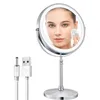 Kosmetikspiegel, 8” Schminkspiegel mit Beleuchtung, 1X/10X Produktbild-Vorschau 1