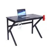 A gaming desk with a laptop, headphones, and a cup holder. Produktbild-Vorschau