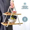 eluno etáž se 2 policemi z bambusu a kovovým rámem v matně Náhled obrázku produktu 3