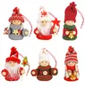 A collection of six knitted Christmas ornaments shaped like gnomes and dolls. Podgląd zdjęcia produktu