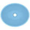vidaXL oválné umyvadlo Matt Light Blue 40x33 cm Keramika Náhled obrázku produktu 4