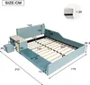 A diagram showing the dimensions of a bed frame and its components. Voir les images du produit