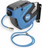 A blue and black air hose reel mounted on a wall bracket. Produktbild-Vorschau