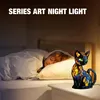 Katzen Lampe, Katzenlampe Mosaik, Nachttischlampe, USB Produktbild-Vorschau 2
