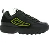 A single black Fila sneaker with yellow accents is shown from a side-view on a white background. Produktbild-Vorschau