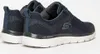 A pair of navy blue Skechers shoes on a white background. Produktbild-Vorschau