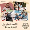 A collage of four images showing people interacting, with product labels overlaid. The bottom of the image has a handwritten message and a circular logo. Produktbild-Vorschau
