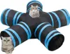 vidaXL Katzentunnel 5-Wege Schwarz und Blau 25 cm Polyester Produktbild-Vorschau 1