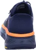 The back view of a blue and orange athletic shoe. Produktbild-Vorschau