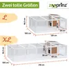 Diagrams showing two sizes of a rabbit run with dimensions. Produktbild-Vorschau
