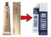 Two hair dye products are shown side-by-side with an arrow indicating a change or update. Náhled obrázku produktu