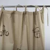 Tenda in pizzo di cotone ricamato con lettere beige 110x250 Anteprima dell’immagine prodotto 1