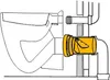 HAAS PE-Wand-WC-Anschlussgarnitur DN 90 mit Rattenklappe Produktbild-Vorschau 5
