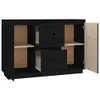 Sideboard Schwarz 111x34x75 cm Massivholz Kiefer Produktbild-Vorschau 8