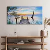 Segelboot auf dem See – Leinwandbild Wandbild – 100x50 cm – Produktbild-Vorschau 2