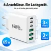 65W USB-C GaN Ladegerät – 6-Port Schnellladeadapter (3x Produktbild-Vorschau 2