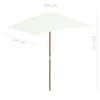 Parasol avec mât en bois 150 x 200 cm Sable Voir les images du produit 17