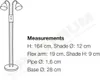A diagram showing the measurements of a floor lamp. Náhled obrázku produktu
