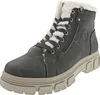 A single gray winter boot with white fur lining and a beige sole is shown against a white background. Produktbild-Vorschau