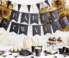 Tovaglioli 33x33cm a righe 20 pezzi nero oro Anteprima dell’immagine prodotto 6