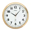 AMS 5963 Horloge murale radio analogique laiton doré ronde Voir les images du produit 1