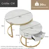 okwish Moderner Nesting Couchtisch Hochglanz 2er Set runde Produktbild-Vorschau 7