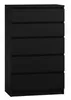 Topeshop M5 CZERŃ, Schwarz, 5 Schublade(n), Partikelbord, Produktbild-Vorschau 1