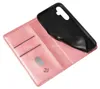 A pink flip cover phone case is shown open, with a black phone case insert inside. Produktbild-Vorschau