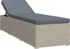 vidaXL Chaise longue avec support Poly rotin gris Voir les images du produit 8