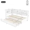 A diagram of a white daybed with dimensions indicated by lines and numbers. Produktbild-Vorschau