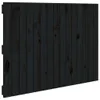 Wand-Kopfteil Schwarz 95,5x3x60 cm Massivholz Kiefer Produktbild-Vorschau 1